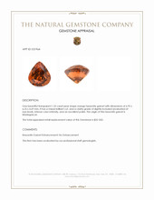 1.25 Ct. Orange Hessonite Garnet from Madagascar Appraisal