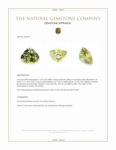 1.69 Ct. Greenish Yellow Chrysoberyl from Ceylon (Sri Lanka) Appraisal