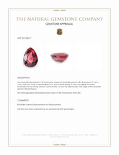 1.32 Ct. Red Rhodolite Garnet from Mozambique Appraisal
