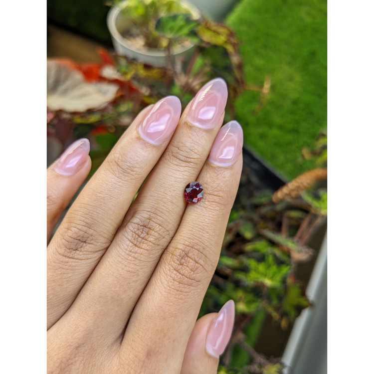 1.27 Ct. Red Rhodolite Garnet from Mozambique