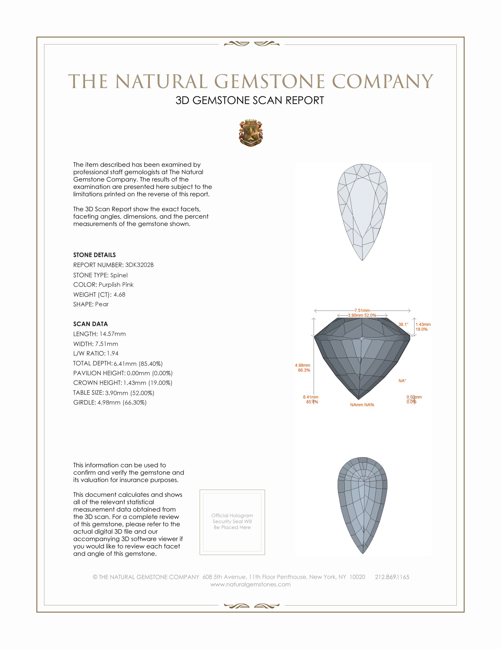 4.68 Ct. Spinel from Ceylon (Sri Lanka)