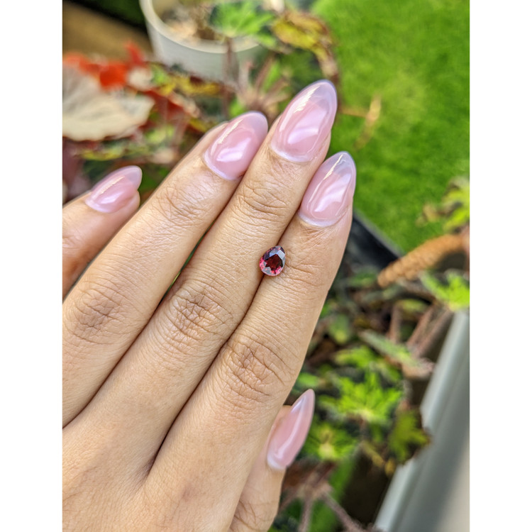 1.00 Ct. Red Rhodolite Garnet from Mozambique
