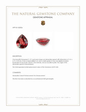 1.37 Ct. Red Almandine Garnet from Mozambique Appraisal