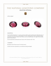 1.51 Ct. Pinkish Purple Rhodolite Garnet from Mozambique Appraisal