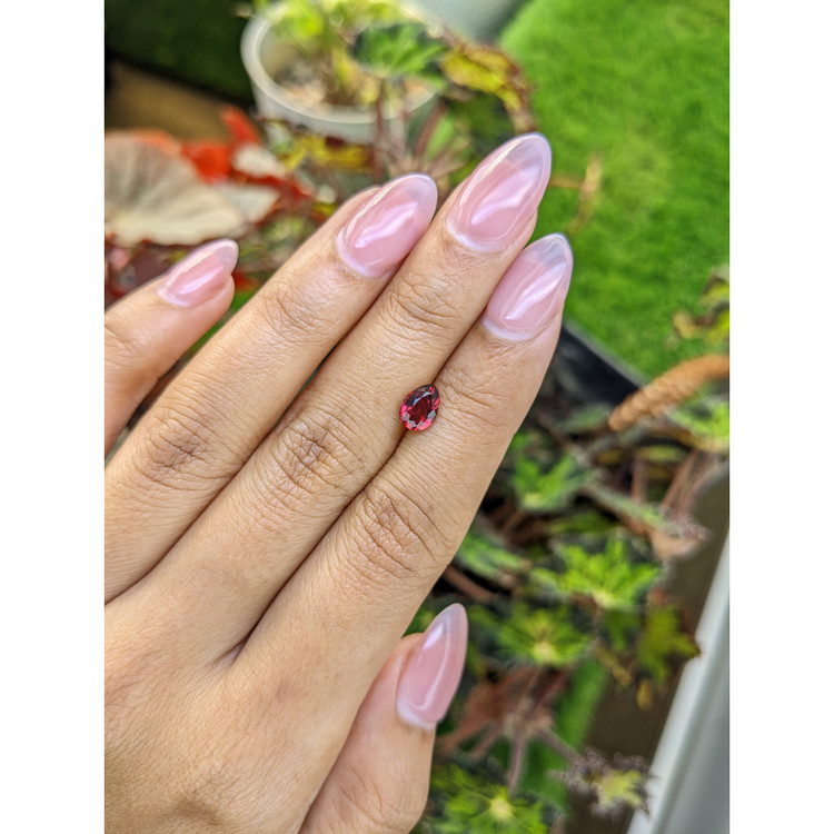 1.02 Ct. Red Rhodolite Garnet from Mozambique