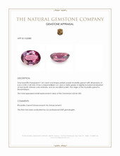 1.03 Ct. Pinkish Purple Rhodolite Garnet from Mozambique Appraisal