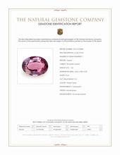 1.03 Ct. Pinkish Purple Rhodolite Garnet from Mozambique Scan Report