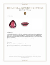 1.13 Ct. Reddish Purple Rhodolite Garnet from Mozambique Appraisal