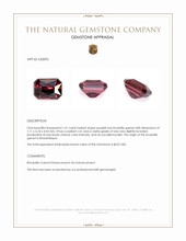 1.61 Ct. Purplish Red Rhodolite Garnet from Mozambique Appraisal