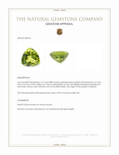 1.36 Ct. Yellowish Green Peridot from Pakistan Appraisal