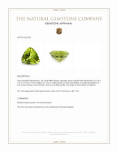 1.28 Ct. Yellowish Green Peridot from Pakistan Appraisal