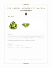 1.05 Ct. Yellowish Green Peridot from Pakistan Appraisal