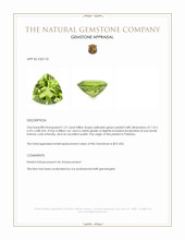 1.21 Ct. Yellowish Green Peridot from Pakistan Appraisal