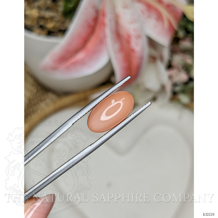 5.45 Ct. Peach Cabochon Moonstone from Ceylon (Sri Lanka)