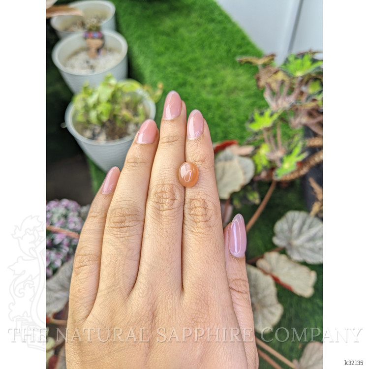 5.17 Ct. Peach Cabochon Moonstone from Ceylon (Sri Lanka)