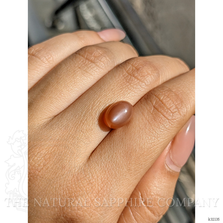 5.17 Ct. Peach Cabochon Moonstone from Ceylon (Sri Lanka)