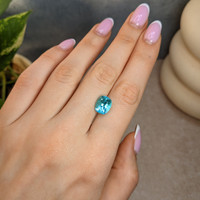 4.79 Ct. Greenish Blue Paraiba Tourmaline from Mozambique Life Style