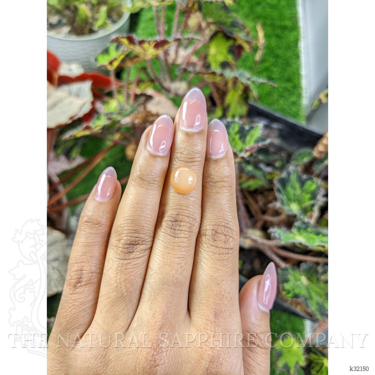 5.84 Ct. Peach Cabochon Moonstone from Ceylon (Sri Lanka)