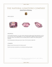 1.36 Ct. Pink Malaya Garnet from Tanzania Appraisal