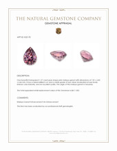 1.37 Ct. Pink Malaya Garnet from Tanzania Appraisal