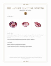 1.60 Ct. Pink Malaya Garnet from Tanzania Appraisal