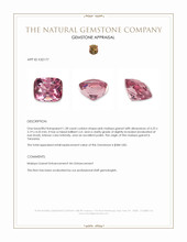 1.28 Ct. Pink Malaya Garnet from Tanzania Appraisal