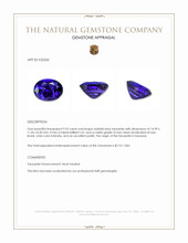 9.92 Ct. Violetish Blue Tanzanite from Tanzania Appraisal