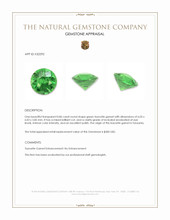 0.86 Ct. Tsavorite Garnet from Tanzania Appraisal
