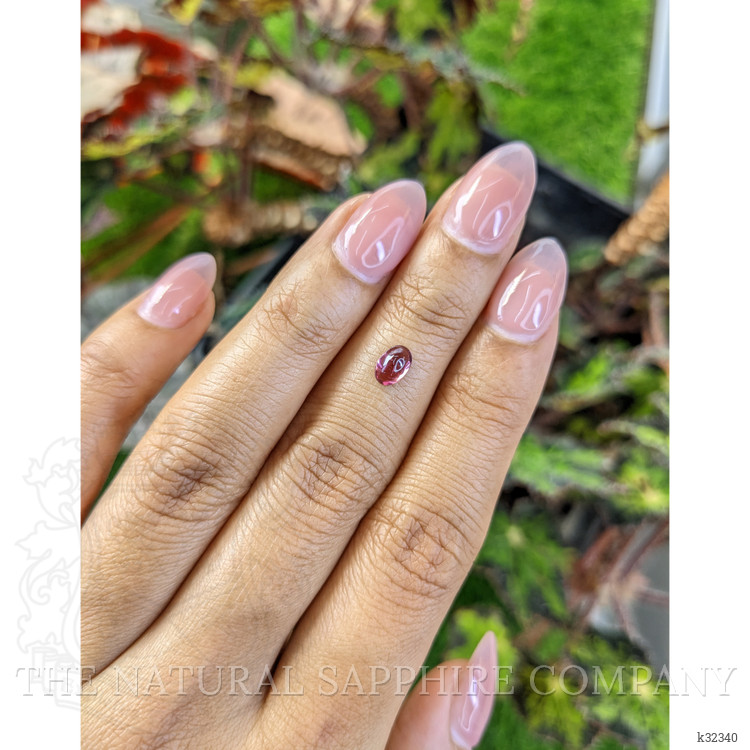 0.55 Ct. Pinkish Purple Cabochon Garnet from Ceylon (Sri Lanka)