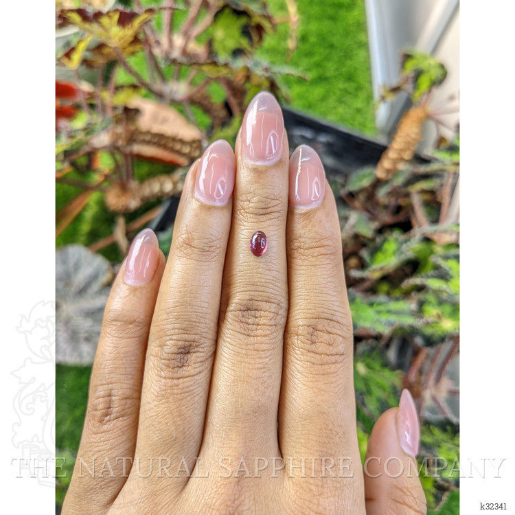 0.68 Ct. Pinkish Purple Cabochon Garnet from Ceylon (Sri Lanka)