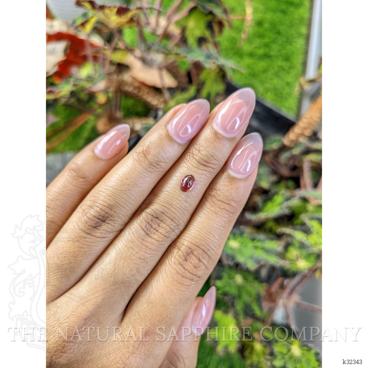 0.65 Ct. Pinkish Purple Cabochon Garnet from Ceylon (Sri Lanka)