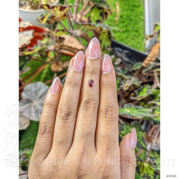 0.65 Ct. Pinkish Purple Cabochon Garnet from Ceylon (Sri Lanka)