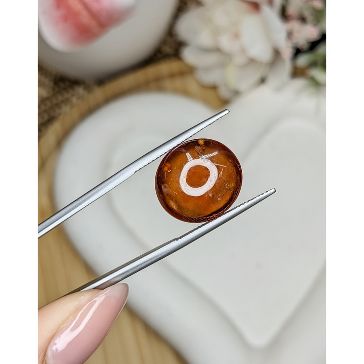 13.29 Ct. Reddish Orange Cabochon Hessonite Garnet from Madagascar
