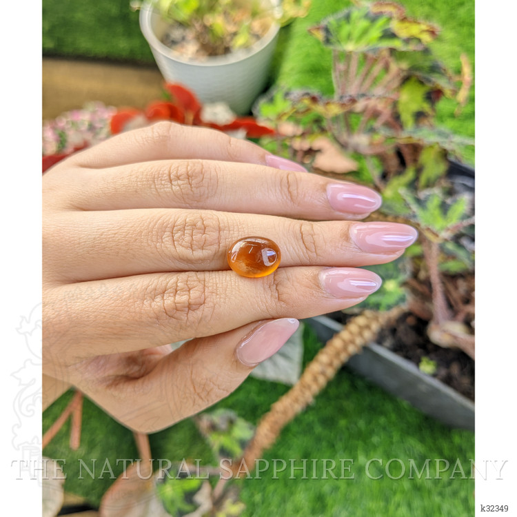 7.38 Ct. Orange Cabochon Hessonite Garnet from Madagascar