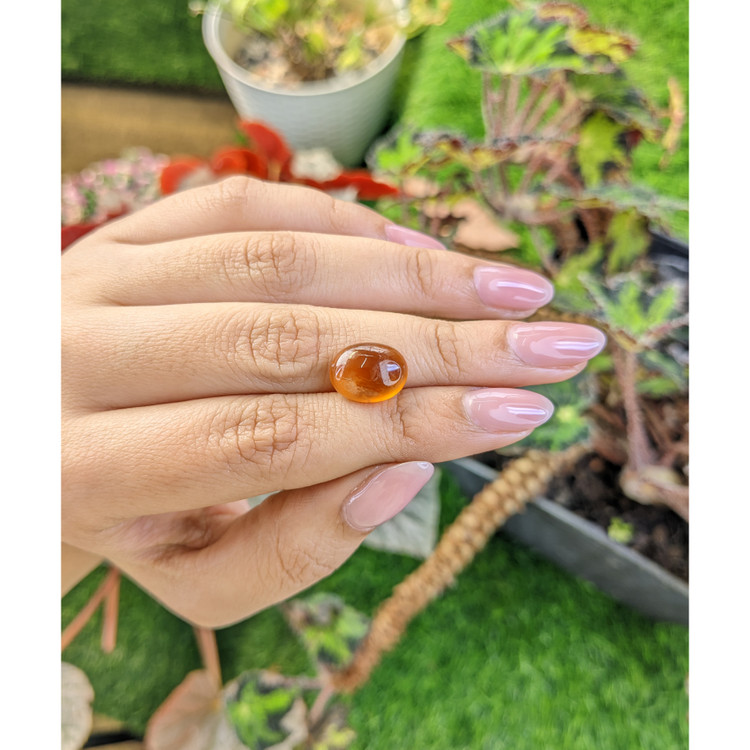 7.38 Ct. Orange Cabochon Hessonite Garnet from Madagascar