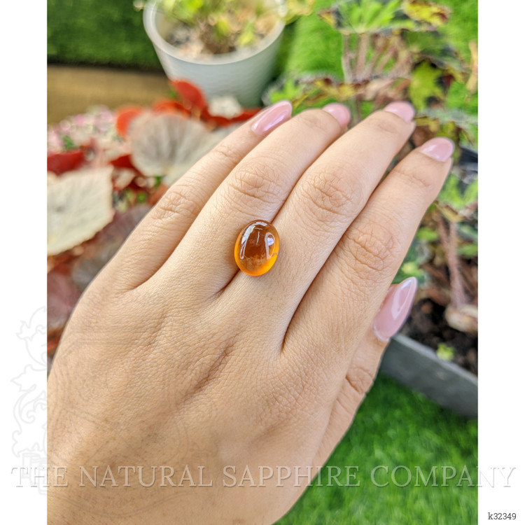 7.38 Ct. Orange Cabochon Hessonite Garnet from Madagascar