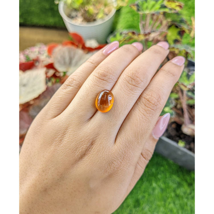 7.38 Ct. Orange Cabochon Hessonite Garnet from Madagascar