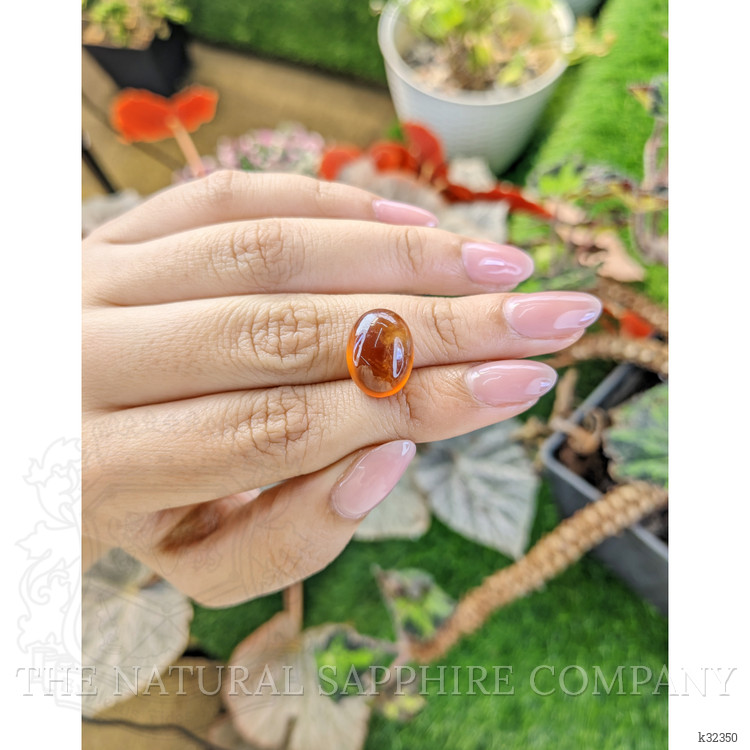 11.67 Ct. Orange Cabochon Hessonite Garnet from Madagascar