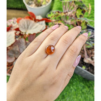 6.92 Ct. Orange Cabochon Hessonite Garnet from Madagascar Life Style