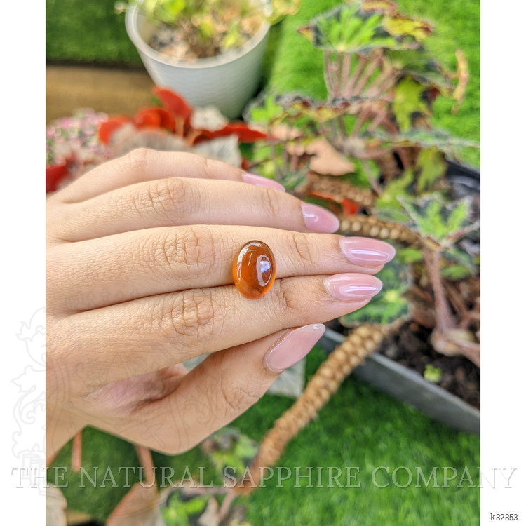8.75 Ct. Orange Cabochon Hessonite Garnet from Madagascar