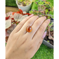 8.75 Ct. Orange Cabochon Hessonite Garnet from Madagascar Life Style
