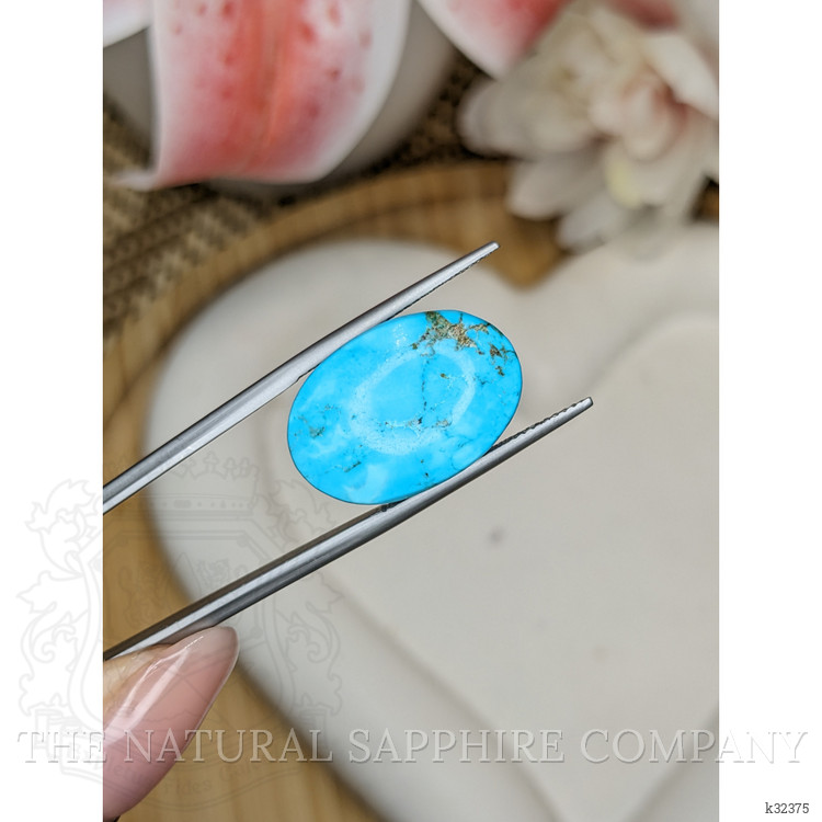 19.84 Ct. Blue Cabochon Turquoise from Persia(Iran)