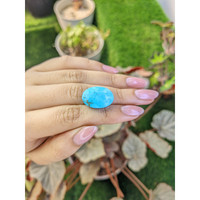 19.84 Ct. Blue Cabochon Turquoise from Persia(Iran) Life Style