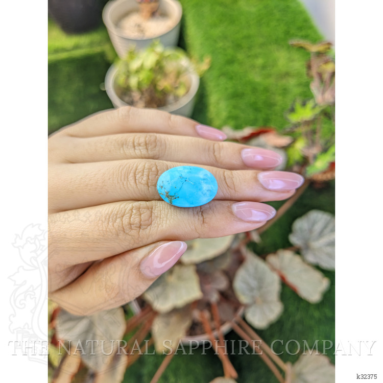 19.84 Ct. Blue Cabochon Turquoise from Persia(Iran)