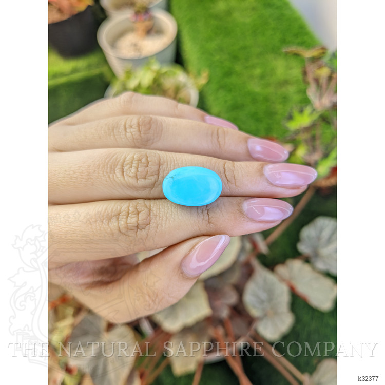 13.39 Ct. Blue Cabochon Turquoise from Persia(Iran)