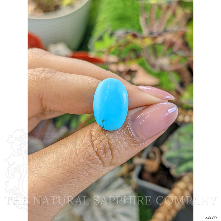 13.39 Ct. Blue Cabochon Turquoise from Persia(Iran)
