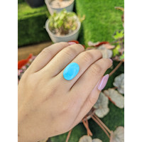 13.39 Ct. Blue Cabochon Turquoise from Persia(Iran) Life Style