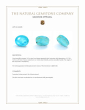 15.94 Ct. Greenish Blue Cabochon Turquoise from Persia(Iran) Appraisal