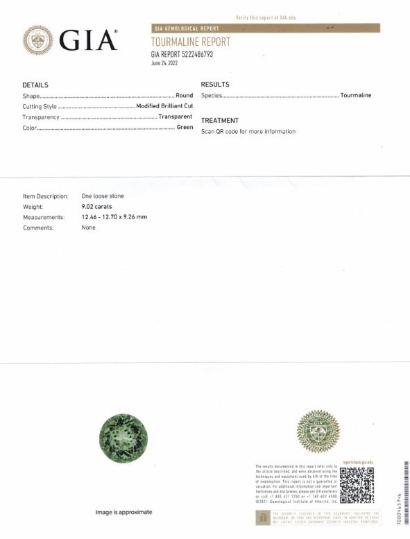 9.02 Ct. Tourmaline from Brazil