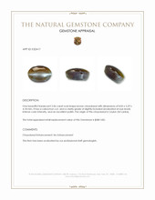 2.06 Ct. Brown Cabochon Cat’s Eye Chrysoberyl from Ceylon (Sri Lanka) Appraisal